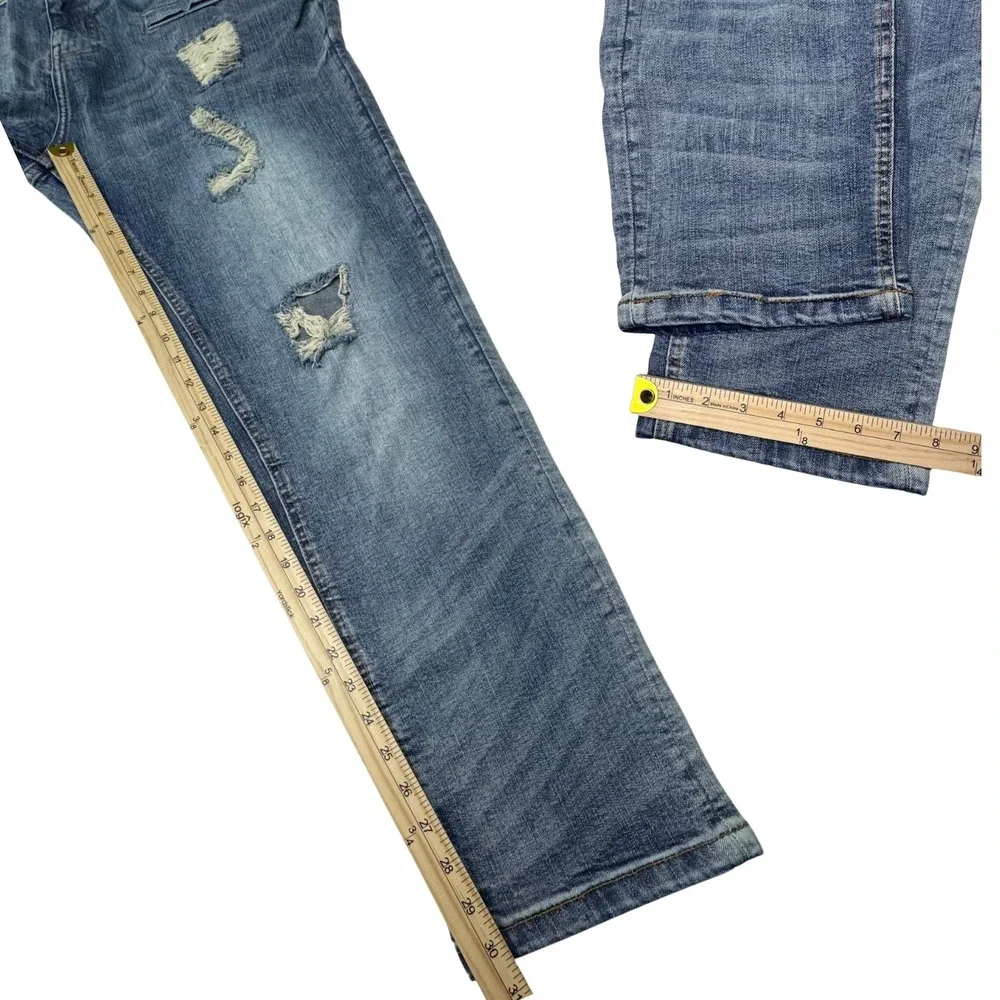Supply & Demand Jeans Men Distressed Stretch Zip Pockets 37x31 Grunge Punk Moto‎